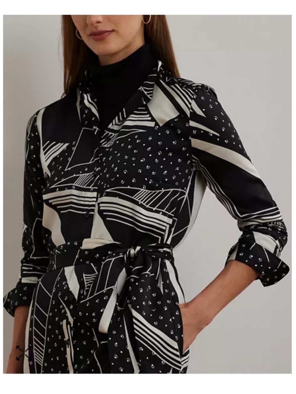 NWT Lauren Ralph Lauren
GEO PRINT BELTED TWILL SHIRTDRESS - Picture 5 of 7
